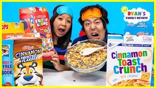 Cereal Challenge Guess the cereal game Mom vs Daddy [upl. by Engen]