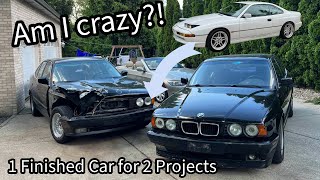 I Traded My M60B44 BMW E31 840i for a Project E34 540i6 and a Totaled 535i [upl. by Etnahs]