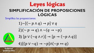 Como simplificar proposiciones lógicas – leyes lógicas – Leyes de simplificación de proposiciones [upl. by Hut]