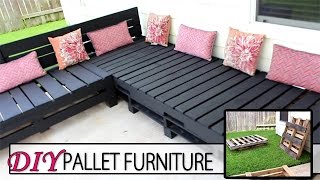 DIY Pallet Furniture  Patio Sectional [upl. by Oler770]