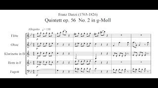 Franz Danzi  Wind Quintet op 56 no 2 with Score [upl. by Idalia]