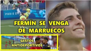 RAHIMI y HAKIMI se BURLAN ARNAU TENAS y CAMBIAN CAMISETA  FERMÍN ROMPE BANDERÍN en GOL vs MARRUECOS [upl. by Raybourne]