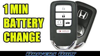 Honda Key FOB Battery Change Smart Key Remote  For Accord Civic CRV Pilot Odyssey Ridgeline [upl. by Einre]