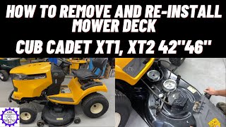 How to Remove Mower Deck Cub Cadet XT1 Enduro Series Lawn Tractor [upl. by Lawrenson]