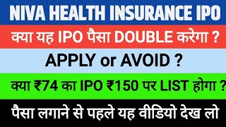 Niva Bupa Health Insurance IPO Review Latest GMP  Apply or Not [upl. by Tija]