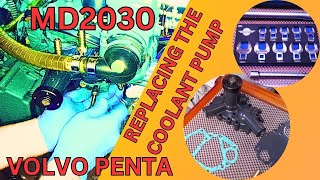 Volvo Penta MD2030 water pump replacement [upl. by Downing]