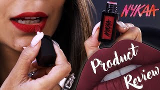 Nykaa Matte To Last Liquid Lipstick  Product Review Tutorial  Lipstick Review  Foxy Makeup [upl. by Ahsiken]