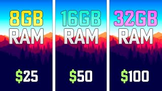 8GB vs 16GB vs 32GB RAM  Test in 24 Games [upl. by Prud]