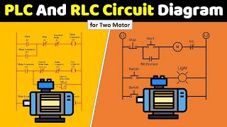 Two Motor Control Circuit by using PLC Ladder Diagram and RLC Circuit Diagram ElectricalTechnician [upl. by Ultima274]