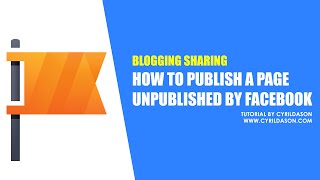 How to publish a page that Facebook unpublished [upl. by Brodench]