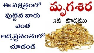 మృగశిర నక్షత్రం Mrigasira nakshatra pada 3 born  business job career guide [upl. by Nariko]