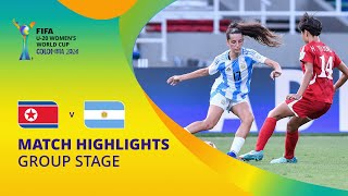 Korea DPR v Argentina  FIFA U20 Womens World Cup Colombia 2024  Match Highlights [upl. by Suiramad505]