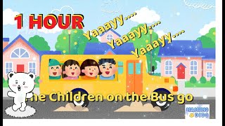 1 Hour Wheels on the Bus  NO ADS nurseryrhymes kidssong [upl. by Neu15]