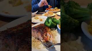 Cheddars Restaurant with friends  salmon blackened shorts [upl. by Eelessej317]