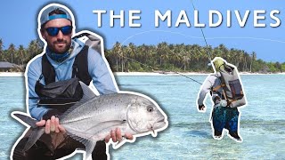 Exploring New Reef For Fishing Giant Trevally Maldives On The Fly Episode 3 [upl. by Odrarej]