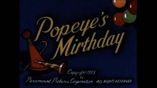 Popeyes Mirthday 1953 recreated titles [upl. by Daniyal]