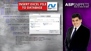 Insert Excel file to Database in ASPNet [upl. by Aliuqet]