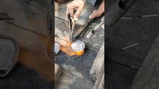 Melting Silver In Primitive Way ShortsVideo [upl. by Anniram]