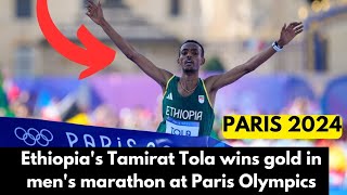 Tamirat Tola wins gold in mens marathon at Paris Olympics [upl. by Lawson]