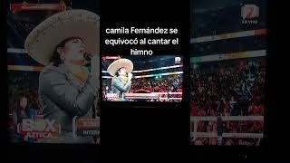 Camila Fernández se equivocó al cantar el himno nacional mexicano [upl. by Burdelle]