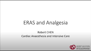 Enhanced Recovery After cardiac Surgery ERAS and pain control  Hybrid Anesthesia Rounds [upl. by Temp]