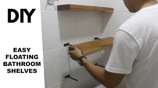 Easy DIY Floating Shelves  Bathroom Floating Shelves [upl. by Oilalue130]