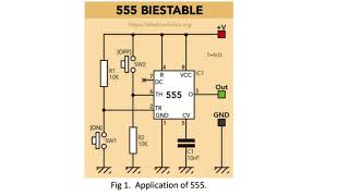 Funcionamiento LM555 BIESTABLE [upl. by Ahsekram648]