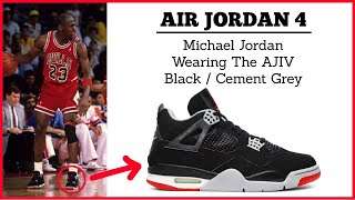 Michael Jordan Wearing The Air Jordan 4  Black Cement  Full Highlights w Commentary [upl. by Teik]