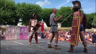 Gladiator Fight  ACTA  Thraex VS Murmillo  Saintes 2018 [upl. by Esydnac]