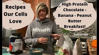 Healthy High Protein Breakfast Recipe  Chocolate Banana Peanut Butter  Diabetic Friendly Food [upl. by Thgiwed]