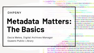 Metadata Matters The Basics [upl. by Inait]