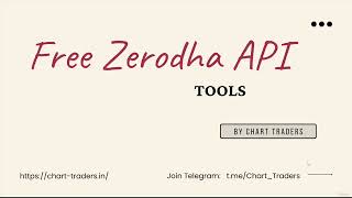 Free Zerodha API  Tools [upl. by Krutz]