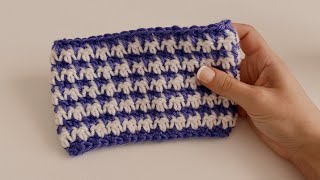 How to Crochet a Houndstooth Stitch in the Round [upl. by Ettenajna]