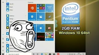 Windows 10 64bit on Intel Pentium Dual Core with 2GB RAM [upl. by Mcclees880]