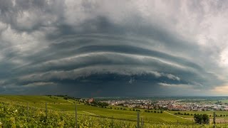 Starkes Gewitter mit Shelf cloud über dem Rheingraben 05062016 [upl. by Lledualc]