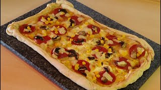 Rezept Pizzateig selber machen schnell ohne Hefe arbeiten [upl. by Yann]