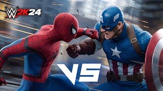 Can Captain America REALLY Beat SpiderMan in WWE 2K24 [upl. by Gretal]