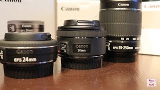 Canon Rebel Eos T7i NEW lens options with DEMOs [upl. by Hairakcaz]