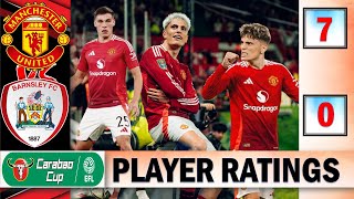 Ugarte amp Garnacho Sublime  Player Ratings  Man United 7  0 Barnsley  CARABAO CUP [upl. by Walter]