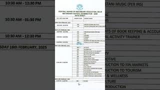 CBSE Board 2025 Date sheet shorts cbseboard youtubeshorts [upl. by Windy]