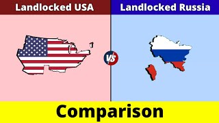 Landlocked United States vs Landlocked Russia  Landlocked Russia vs Landlocked USA  Data Duck 2o [upl. by Adriell]