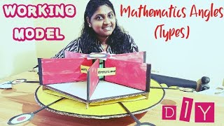 MATHEMATICAL ANGLES WORKING MODEL Maths Project Craft Work [upl. by Areivax]