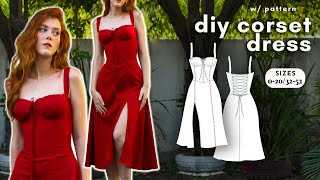 DIY COTTAGE CORE CORSET DRESS  full sewing tutorial w pattern l Juliana Corset Dress [upl. by Bobseine174]