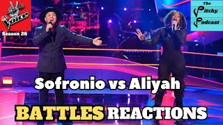 NBCs The Voice Season 26 Battles REACTIONS Sofronio vs Aliyah [upl. by Earissed821]