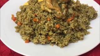 ARROZ CON POLLO RECETA PERUANA ARROZ VERDE [upl. by Lezned]