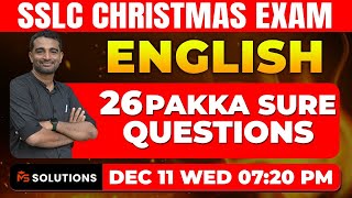 SSLC ENGLSIH CHRISTMAS EXAM  26 PAKKA SURE QUESTIONS  MS SOLUTIONS [upl. by Nnylodnewg650]