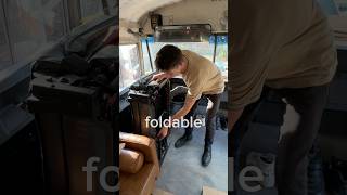 We put a foldable driver chair in our school bus conversion schoolbusconversion skoolielife [upl. by Ykceb]