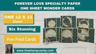 Six Simply Stunning One Sheet Wonder Cards with Forever Love Specialty Paper [upl. by Htebazila]