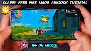 Classy Free Fire  M500 Auto Aimlock Tutorial On Mobile  M500 Headshot Trick  M500 Tips And Trick [upl. by Tadeas]