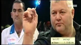 9 Dart Finish  Darryl Fitton against Ross Montgomery  Zuiderduin Masters  13 December 2009 [upl. by Aniretake]